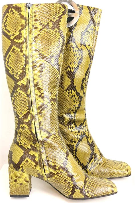 yellow genuine python boots gucci|Gucci shoes for women.